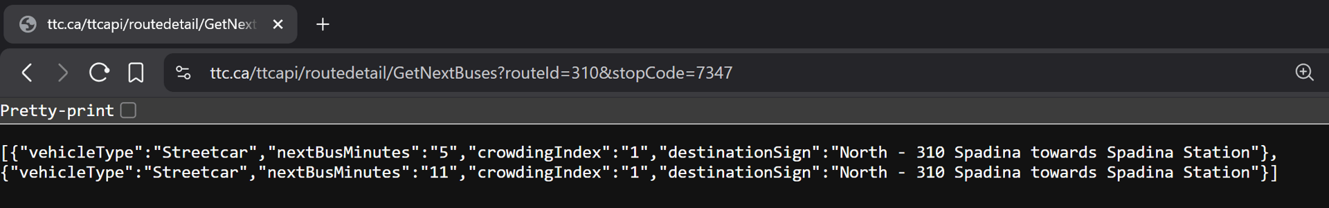 Nextbus API