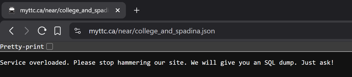 MyTTC Error
